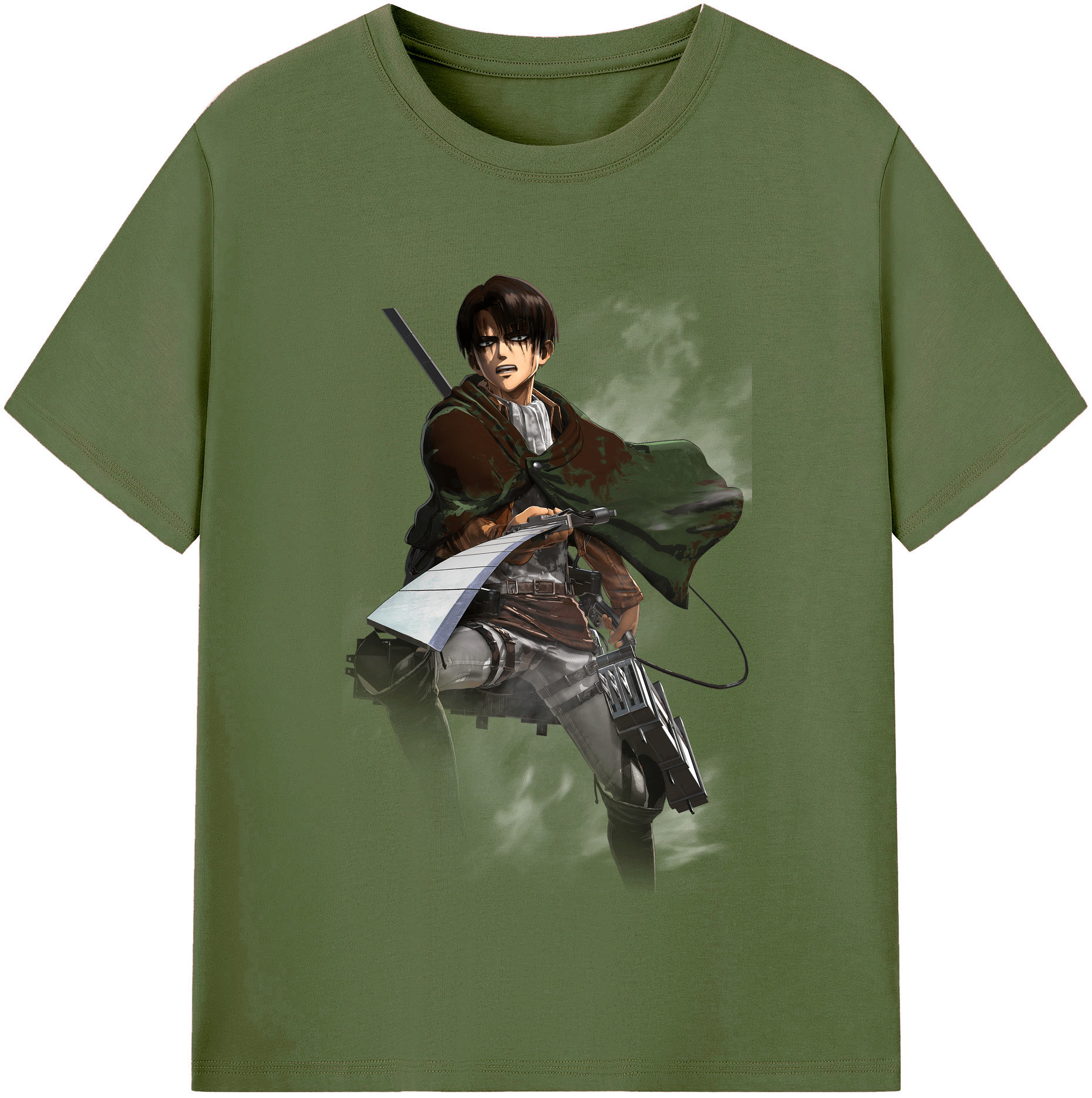 （画像用） 進撃の巨人 リヴァイ·アッカーマン Attack on Titan Levi Ackerman 綿100％半袖Tシャツ（フロントプリント）